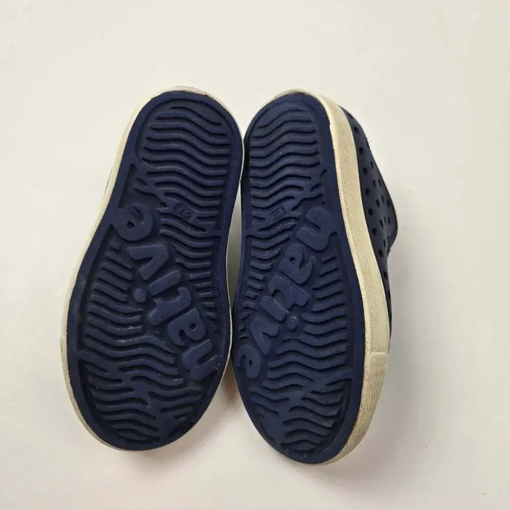 Native Navy Blue Jeffrrson Perforated Slip-On Sandal Water Shoes Size C7